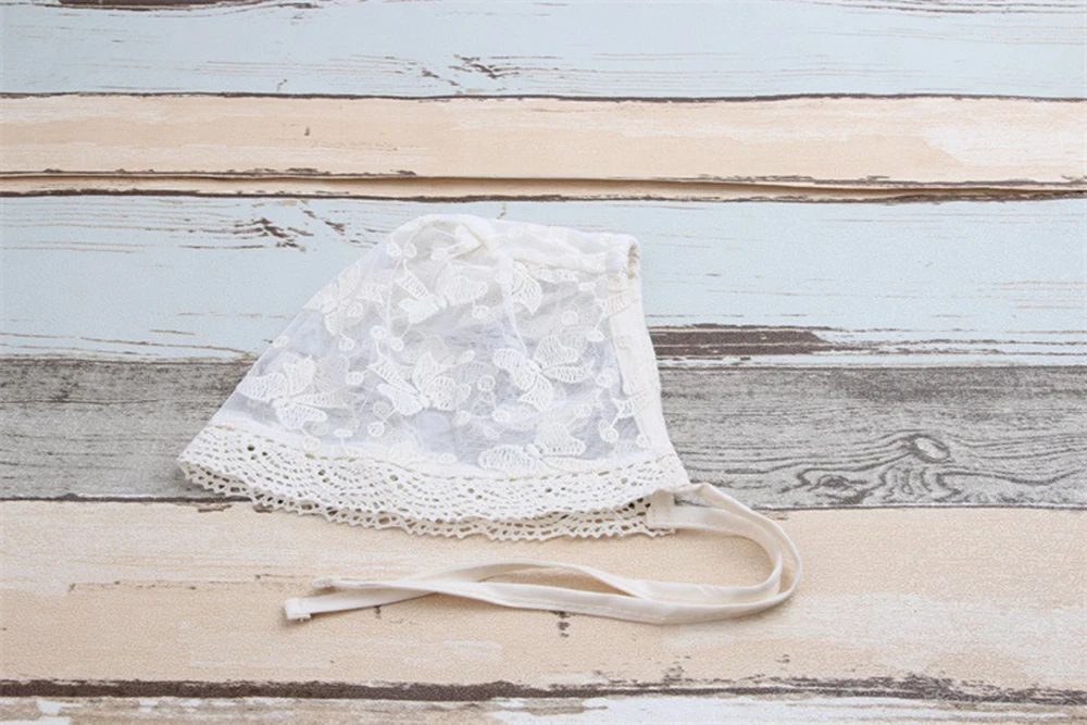 Princess Lace Baby Bonnet Enfant Summer Baby Girl Hat Fotografia White Photography Props for 6_15 Mo (2)