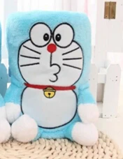 Плюшевые рулон одеяло 1 шт. 95 см мультфильм сладкий поцелуй Doraemon мягкие фланелевые офисные теплое плюшевое полотенце творческий подарок для маленьких детей - Высота: 95cm kiss