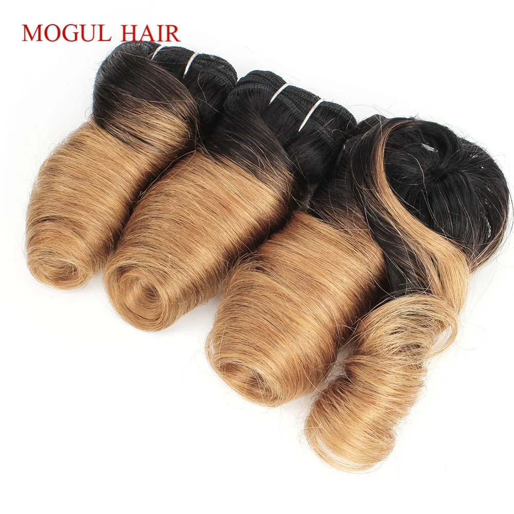 MOGUL волос романтичные кудри 1 компл. для полной головы короткий Боб стиль Ombre Remy человеческие волосы натуральный цвет 155 г/компл. бразильский