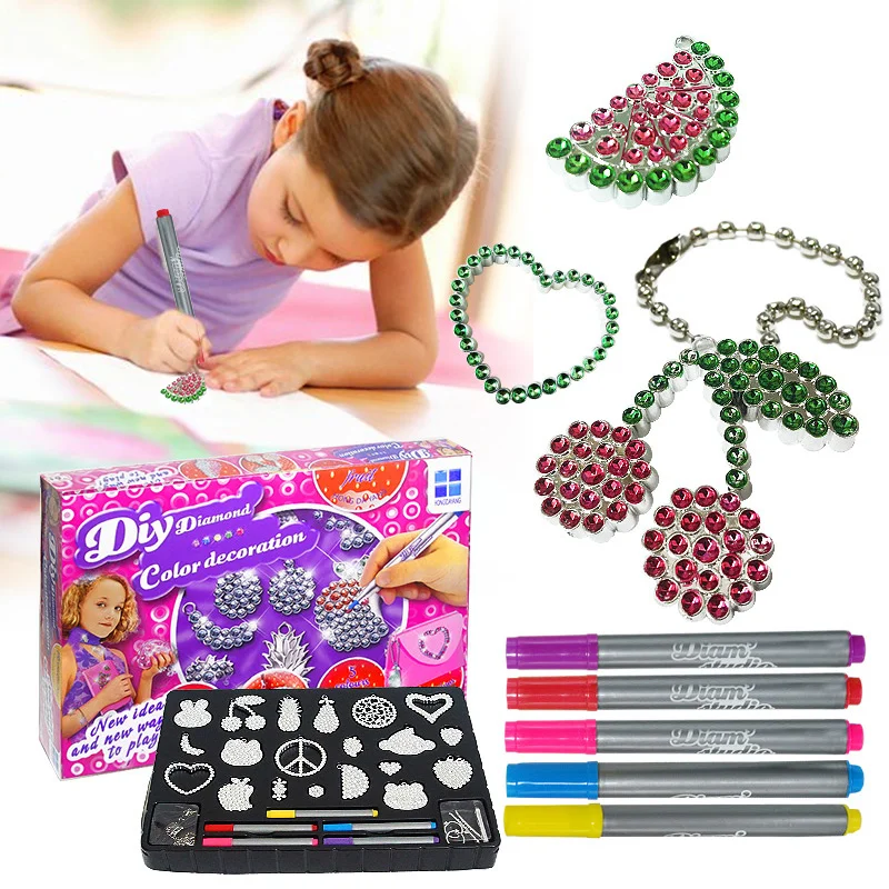 

FREE SHIPPING DIAMOND PAINTING DECORATION TOY SET WITH COLORING PENS - 24PCS FRUIT