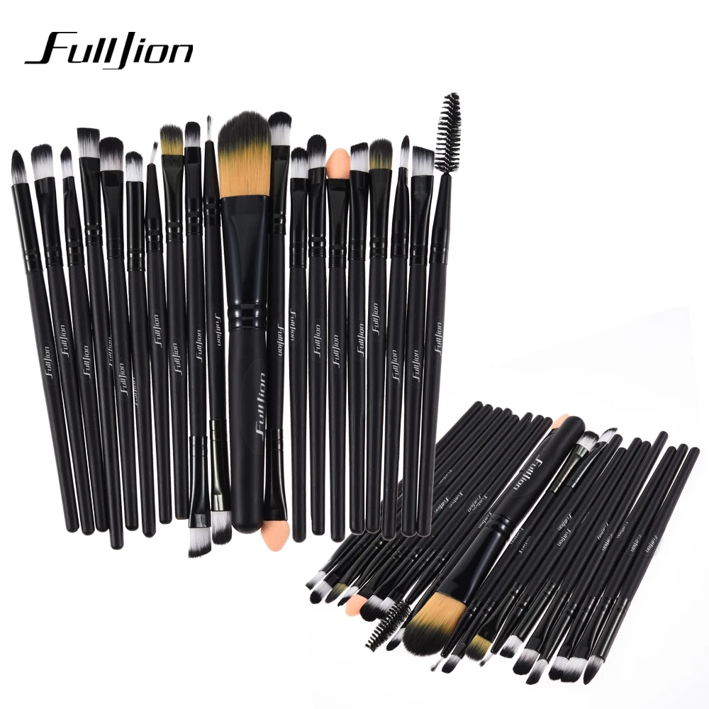 Набор кистей для макияжа Fulljion 20 шт. цвет розовый/черный|make brushes|make up brushesblack makeup brushes