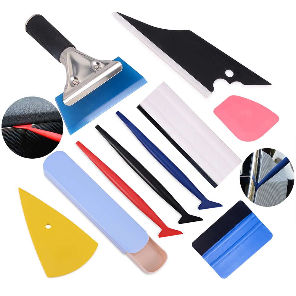 

FOSHIO Car Accessories Carbon Fiber Vinyl Squeegee Scraper Car Wrap Tools Sticker Film Installation Window Tint Wrapping Tools