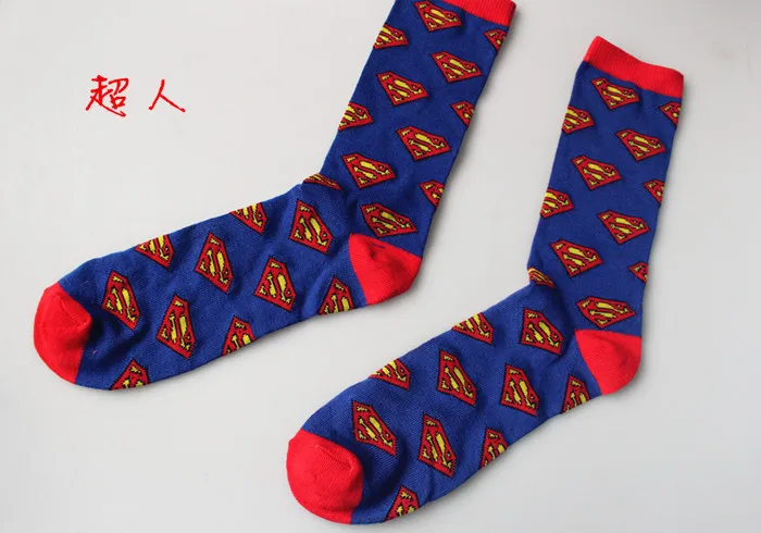 Новые весенние коттоновые носки личности мужчины Капитан Америка Супермен Poke ball мужские носки с принтом Happy уличная Meias мужской Носки для