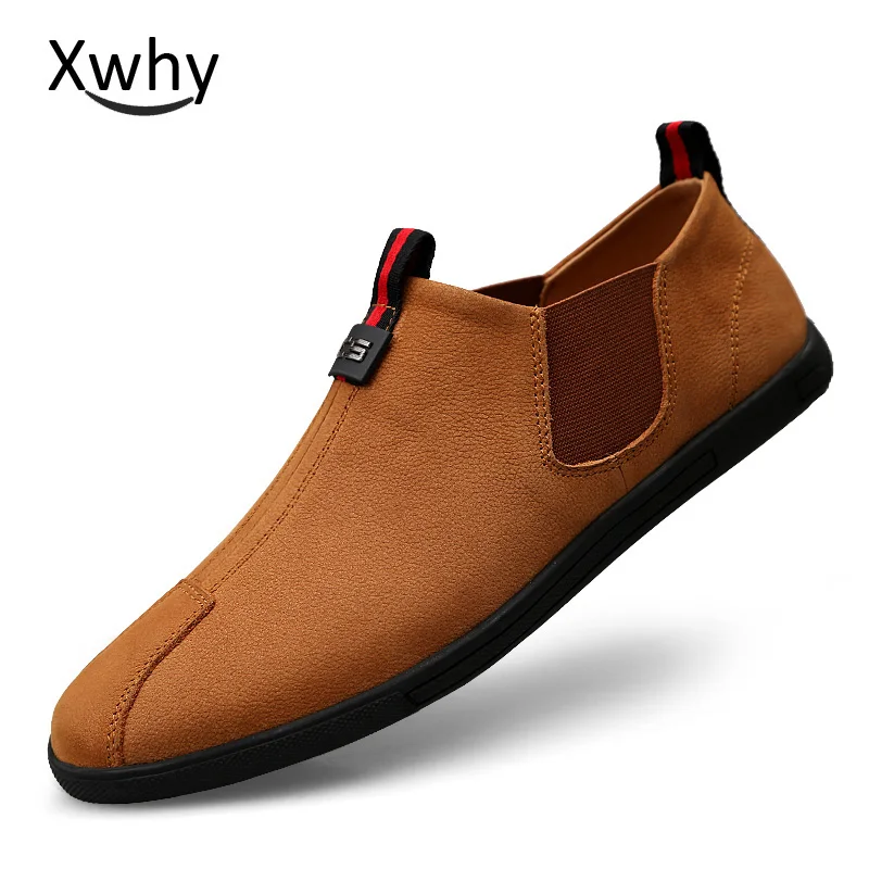 

Skateboarding Shoes Plus Big Size 47 Genuine leather Sports Sneakers Breathable Soft Lightweight Men Shoes Elastic Band Slip On