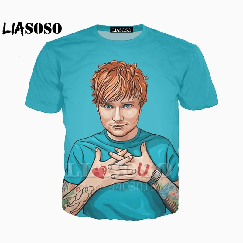 

LIASOSO New Singer Ed Sheeran Tees 3D Print t-shirt/Hoodie/Sweatshirt Unisex streetwear Harajuku Music Tops hoodies A051-77