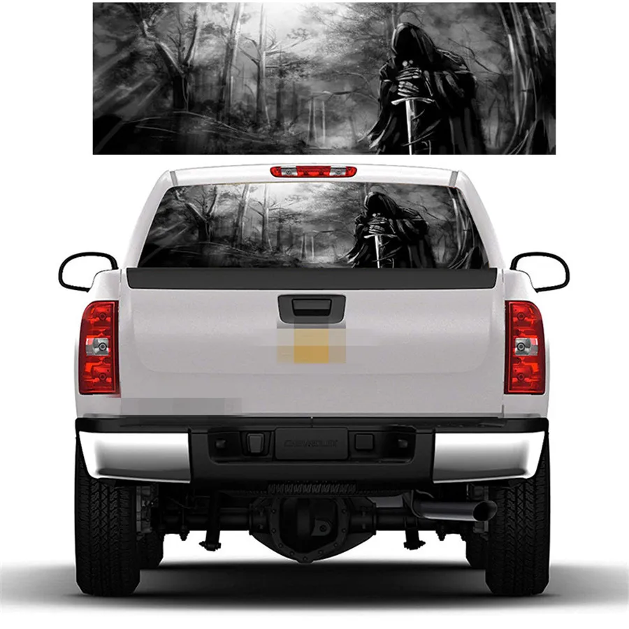1 шт. 2" x 65" Графическая наклейка на заднее стекло Grim Reaper черный лес наклейка на заднее стекло для грузовика suv Jeep