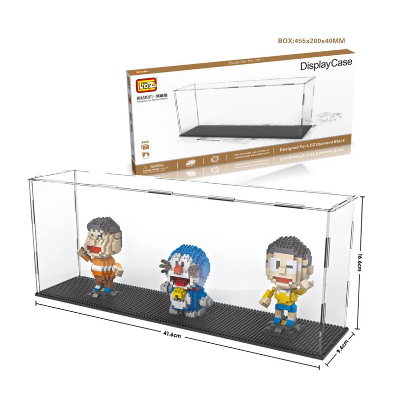 

display Box Height Transparent Dust Animation Model Plastic Exhibition Learning Models Building Blocks Toys For Children
