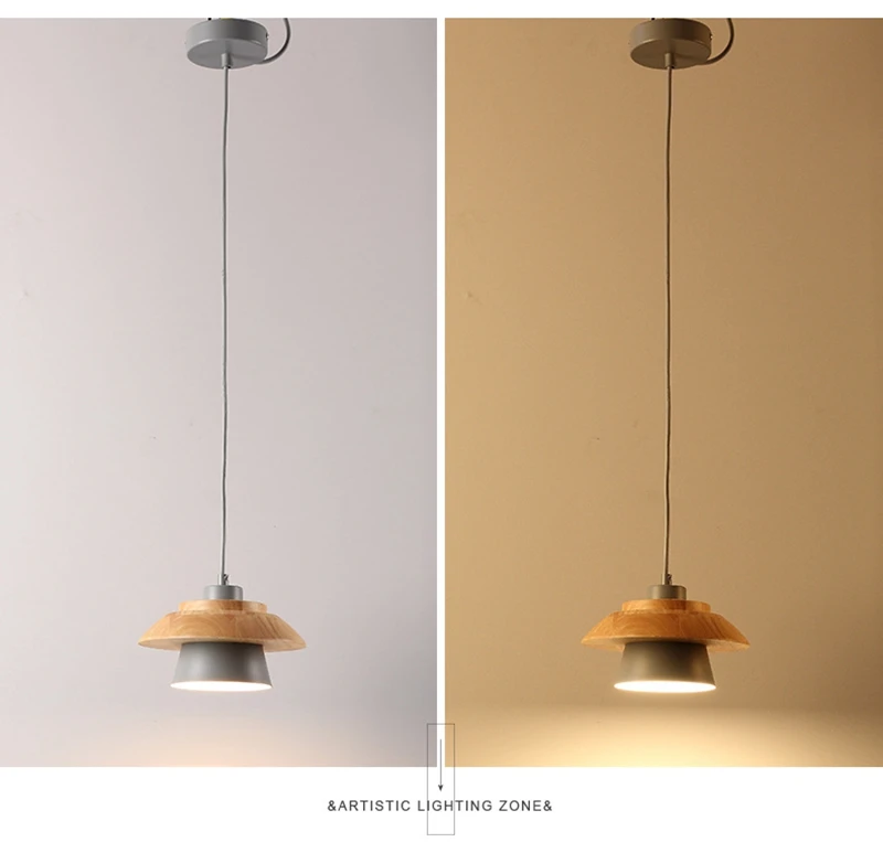Modern Bedroom Pendant Light Home Indoor Lighting Decoration Hotel Room Pendant Lamp Aluminum Wood E27 Lamp Holder (12)