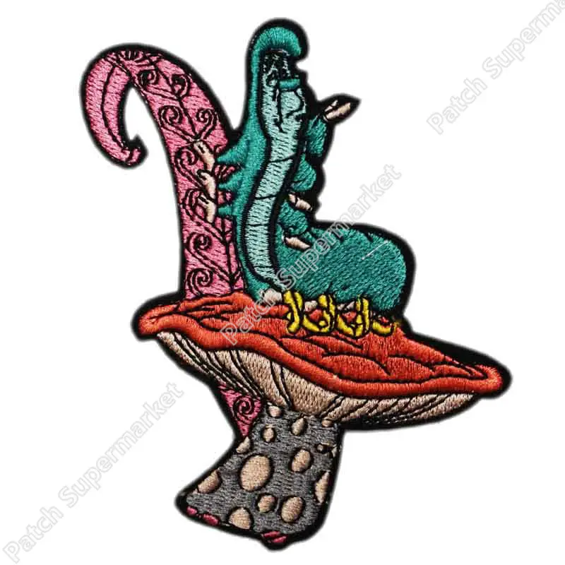 

4" Alice in Wonderland Mushroom Movie TV Uniform Embroidered IRON ON/ SEW ON Patch Badge