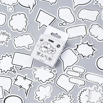 

Paper black white dialogue shape Cute Stationery Sticker Diy Cartoon For Planner Scrapbooking Diary School Office Supplies Gift