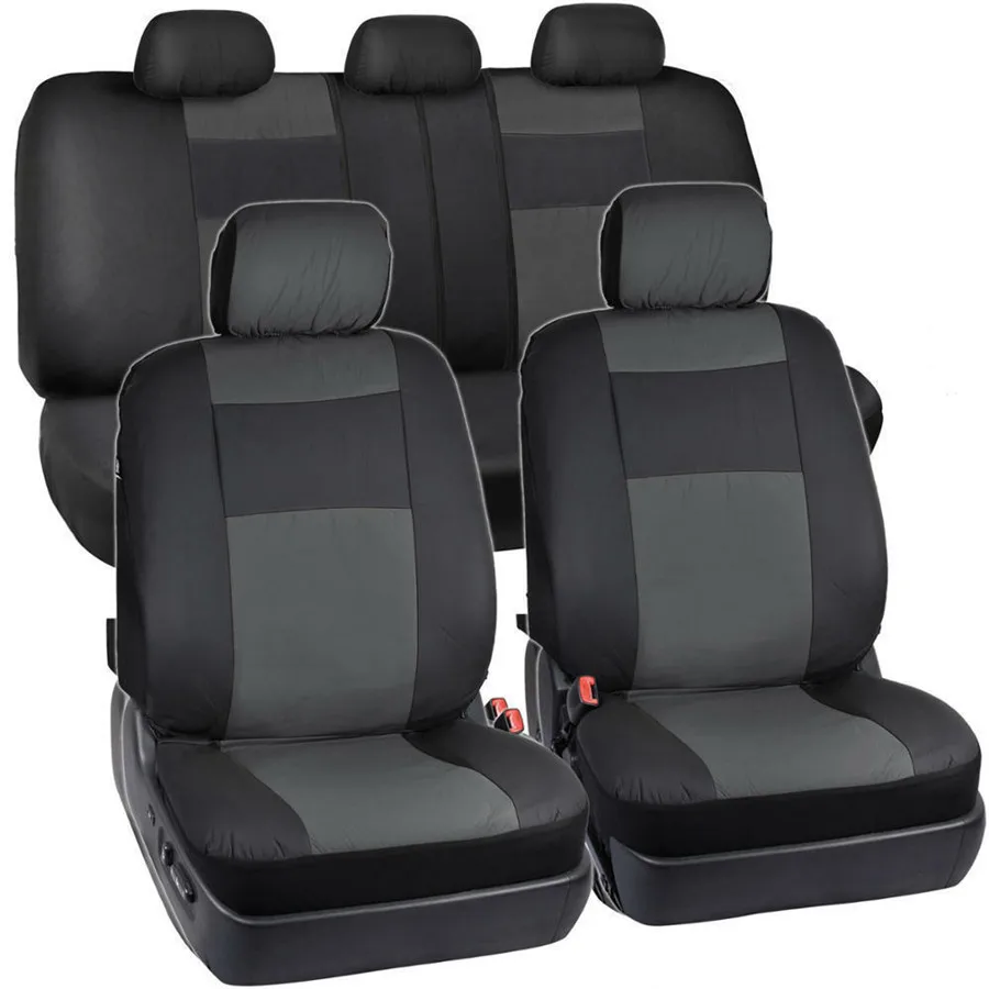 

Universal PU Leather Car Seat Cover Waterproof Car Seat Protector Auto Accessories Interior Solid Black Seat Covers
