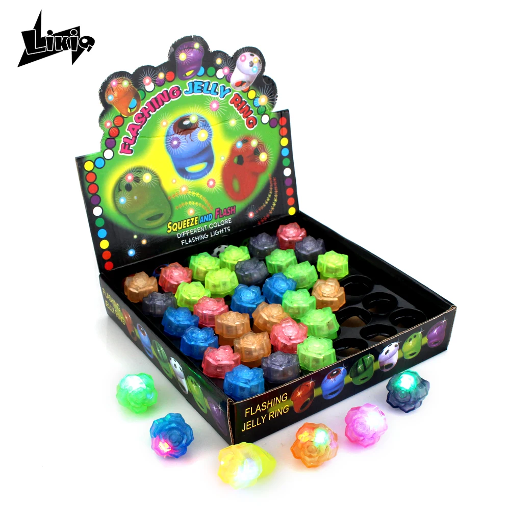 36pcs/set Light Up Finger Rings Glowing toys for children kid girls