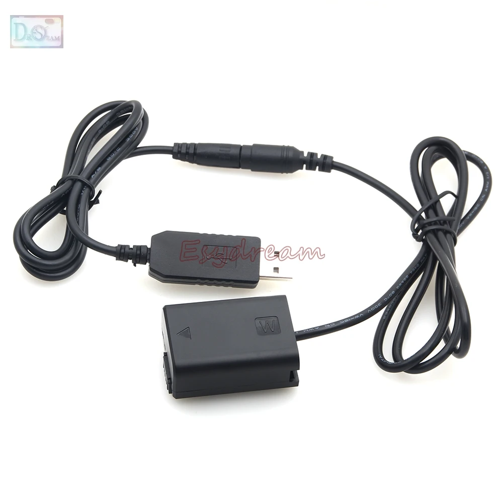 NP-FW50 FW50 муляж батареи+ DC банк питания USB адаптер зарядный кабель для sony A7 Mark II A6300 A6000 NEX 5 6 7 Замена AC-PW20