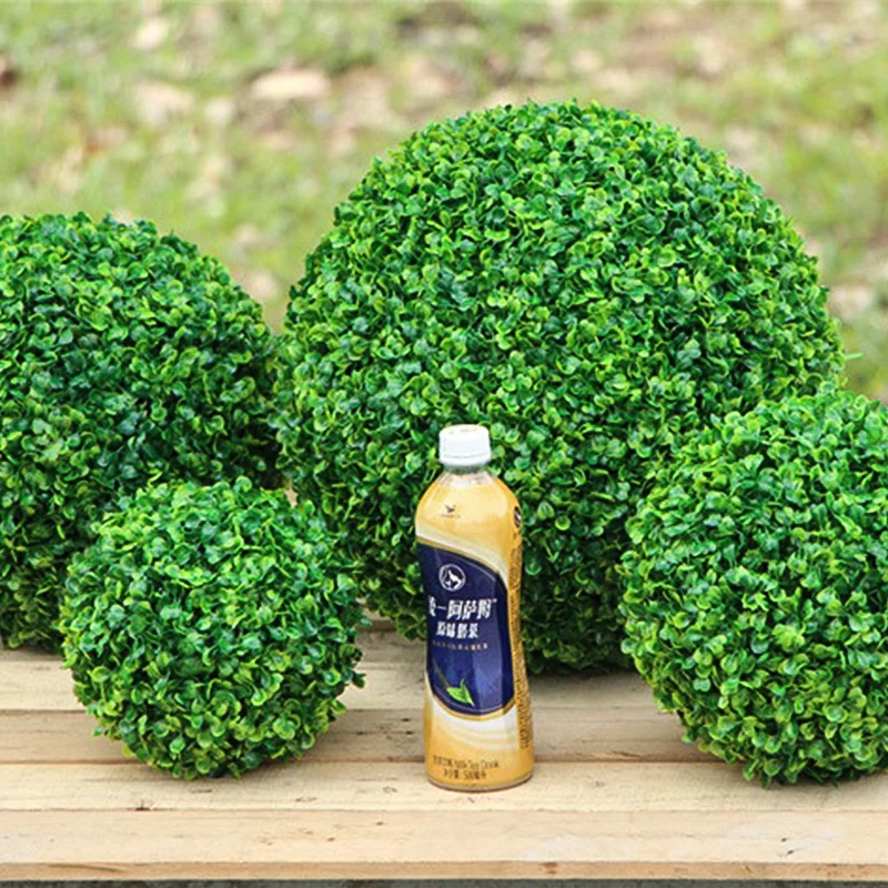 

1pc (4 Size) Large Green Artificial Plant Ball Topiary Tree Boxwood Wedding Party Home Outdoor Decor plants plastic grass ball