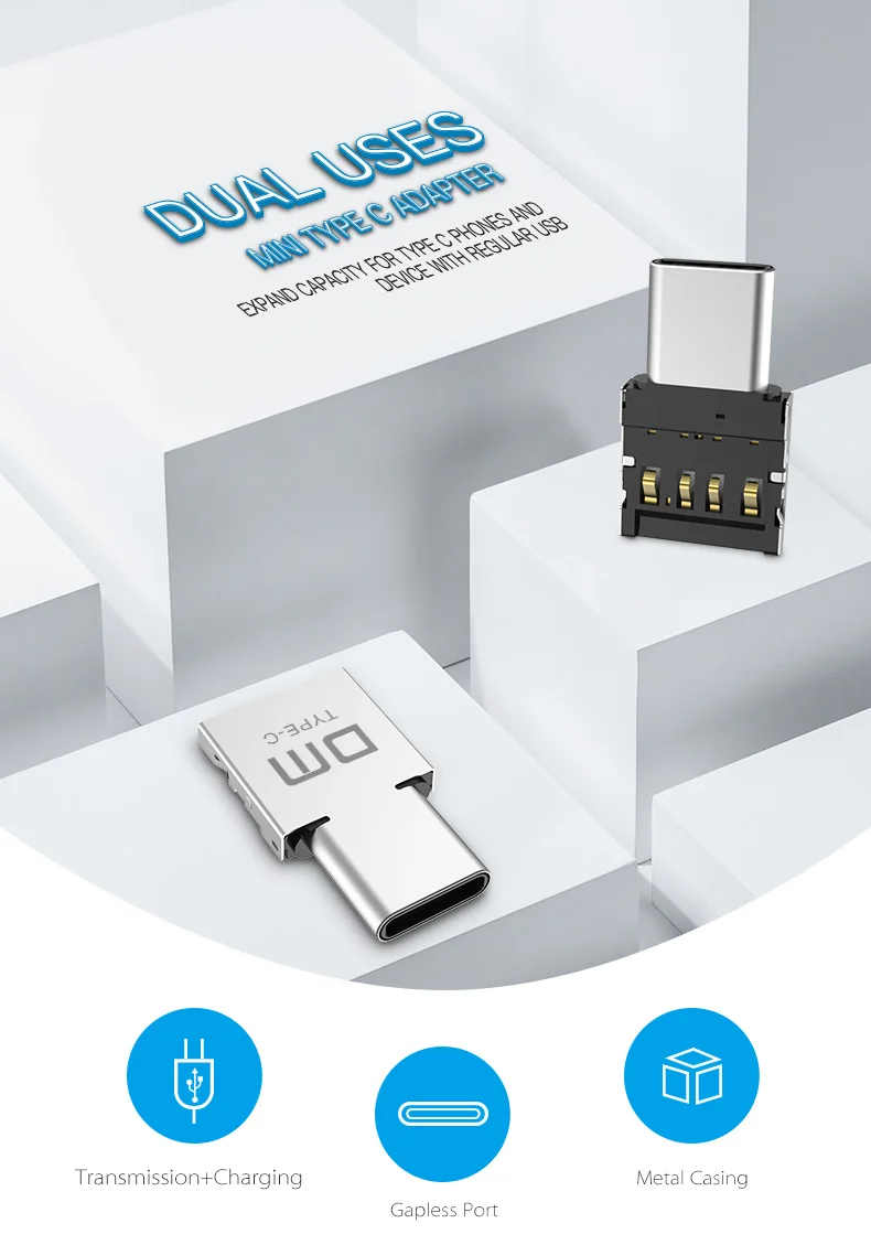 DM тип-c USB-C разъем типа C штекер USB OTG адаптер конвертер для планшет телефон Android флэш-накопитель U диск