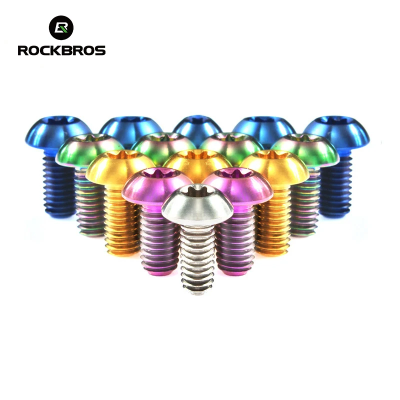 ROCKBROS M5 * 10 مللي متر سبائك التيتانيوم البراغي دراجة أجزاء البراغي قرص فرامل مسامير
