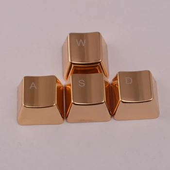 

Metal Keycaps Golden/Silver WASD Keyset OEM Profile Cherry MX Key Caps For MX Switches Mechanical Gaming Keyboards