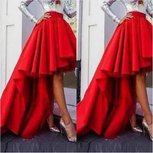 Женская сексуальная горячая Распродажа красная юбка Высокая Низкая атласная юбка на заказ Повседневная элегантная плиссированная юбка в пол любой цвет бесплатно
