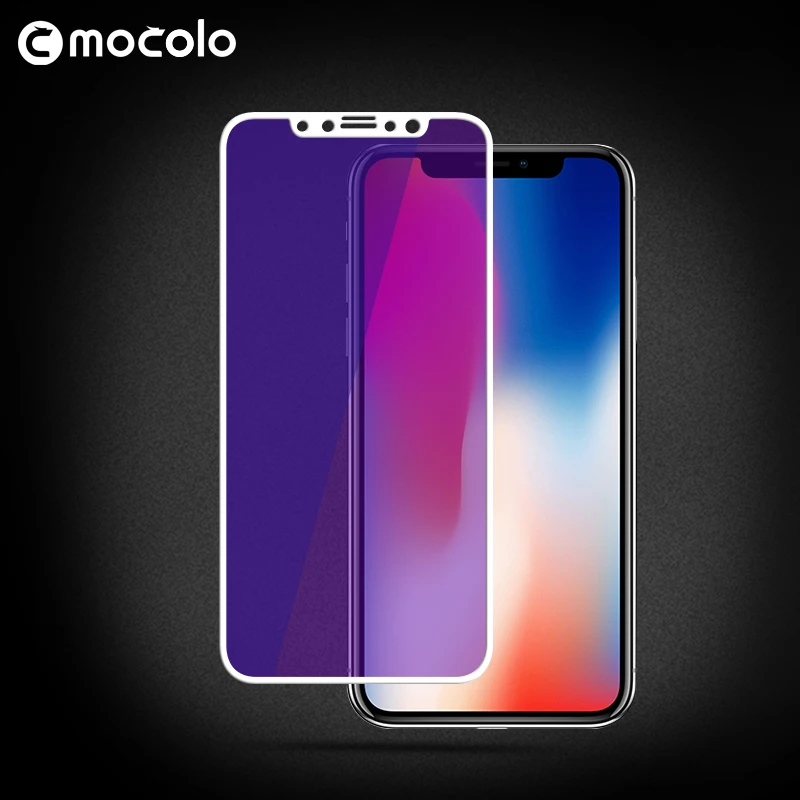 

for iPhone X Screen Protector Mocolo Full Cover Anti Blue Light 9H Tempered Glass for iPhone X Screen Protector