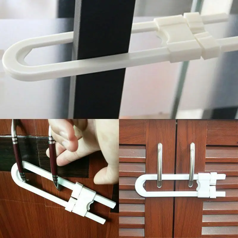 1PC Child Safety Cabinet Latches Baby Safe Closet Kitchen Door U-Shaped Lock