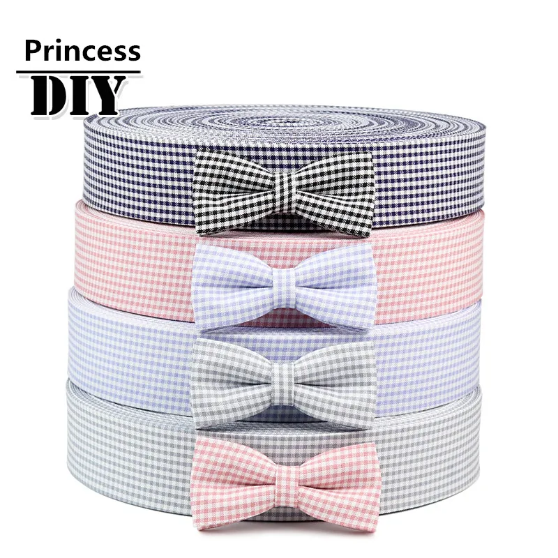 

5Meter/Lot 10 25 40mm Classica Plaid Small Check Ribbon Tape Polyetser Cotton Fabric Cloth Layering DIY Webbing Hair Bow Materia