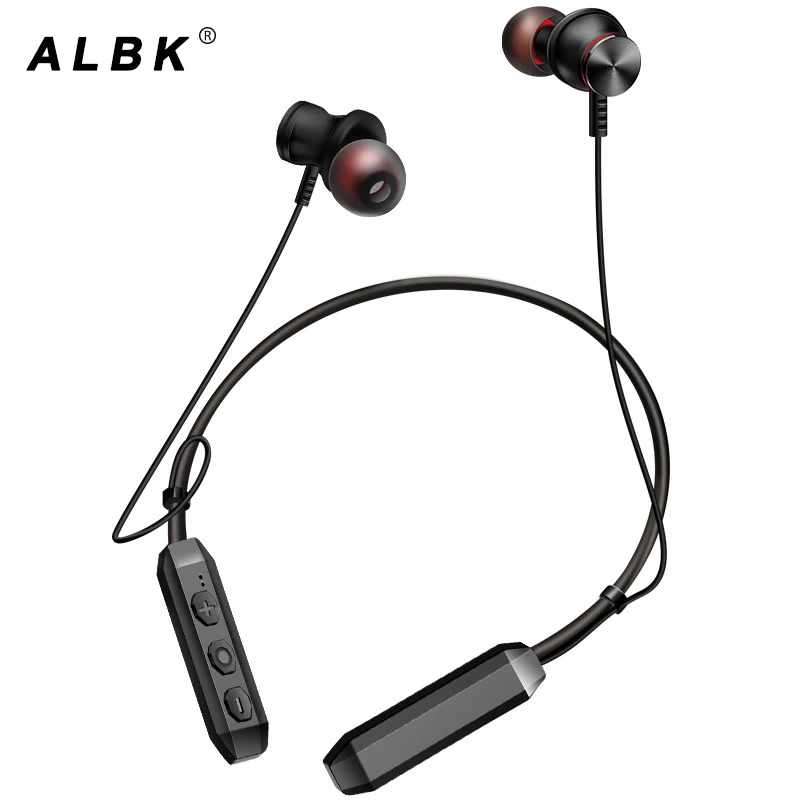 

Sports Bluetooth Earphone Wireless Metal Magnetic headphones with Microphone Stereo Neck Hook Running Sports Headset BT-60
