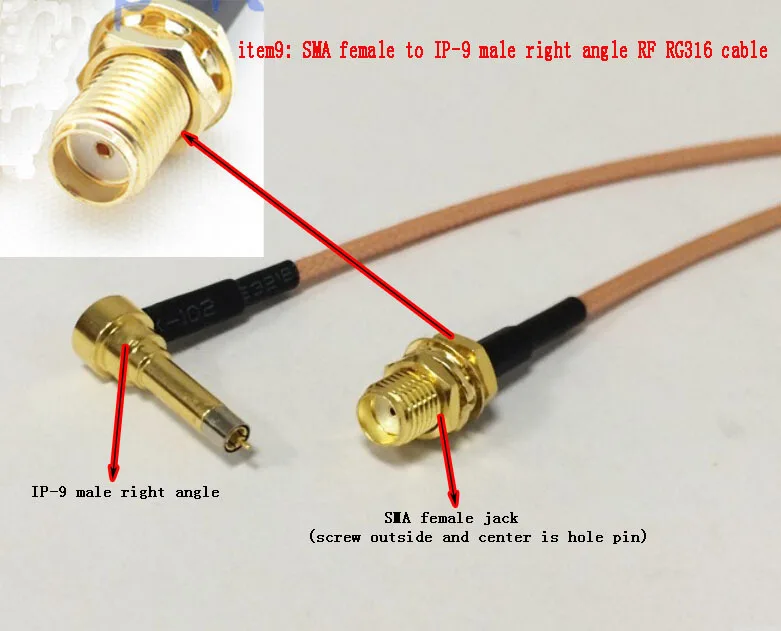 

New SMA Female Jack Connector Switch MS156 IP-9 Right Angle Convertor RF RG316 coaxial Wholesale Fast Ship 15CM 6" Adapter