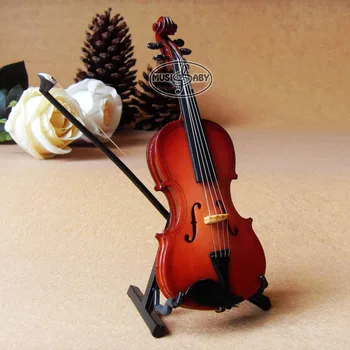 

2019 Mini Handmade Violin Model Doll Ornament Instrument Birthday Gift New