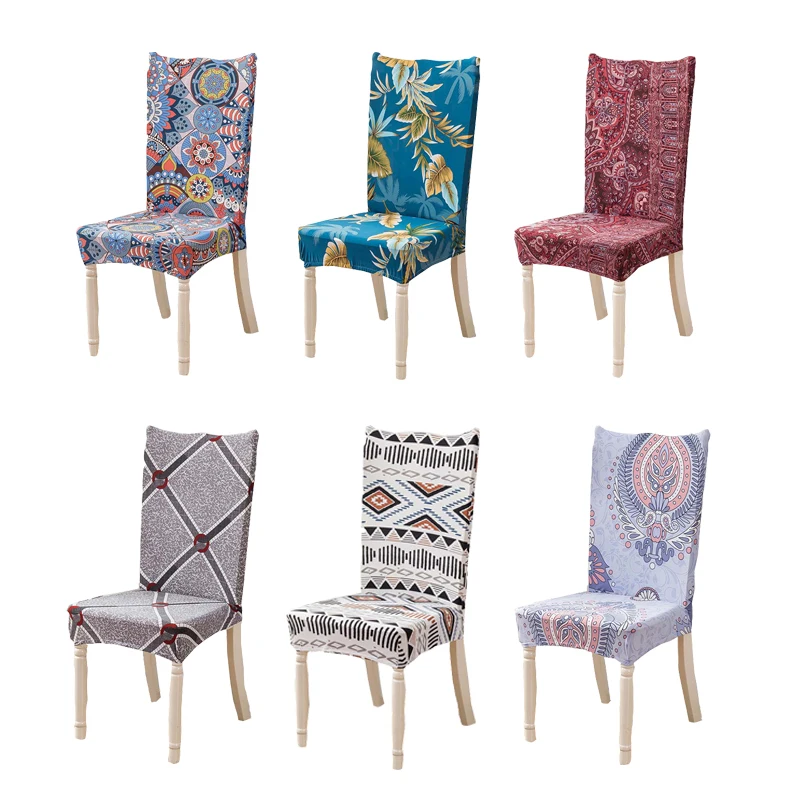 

Monily Bohemia Style Mandala Chair Cover Dining Spandex Elastic Geometric Cartoon Floral Chair Seat Cover Stretch Chair Case 1PC