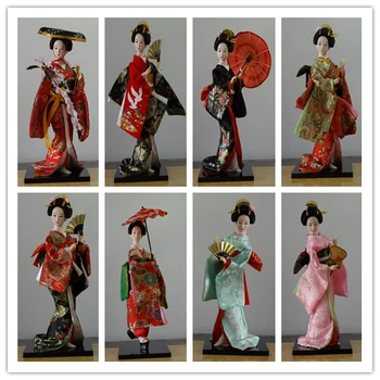 

East Asian style Japanese silk furnishings Kimono Kabuki Geisha doll handicraft ornaments Japanese humanoid figures Home decor