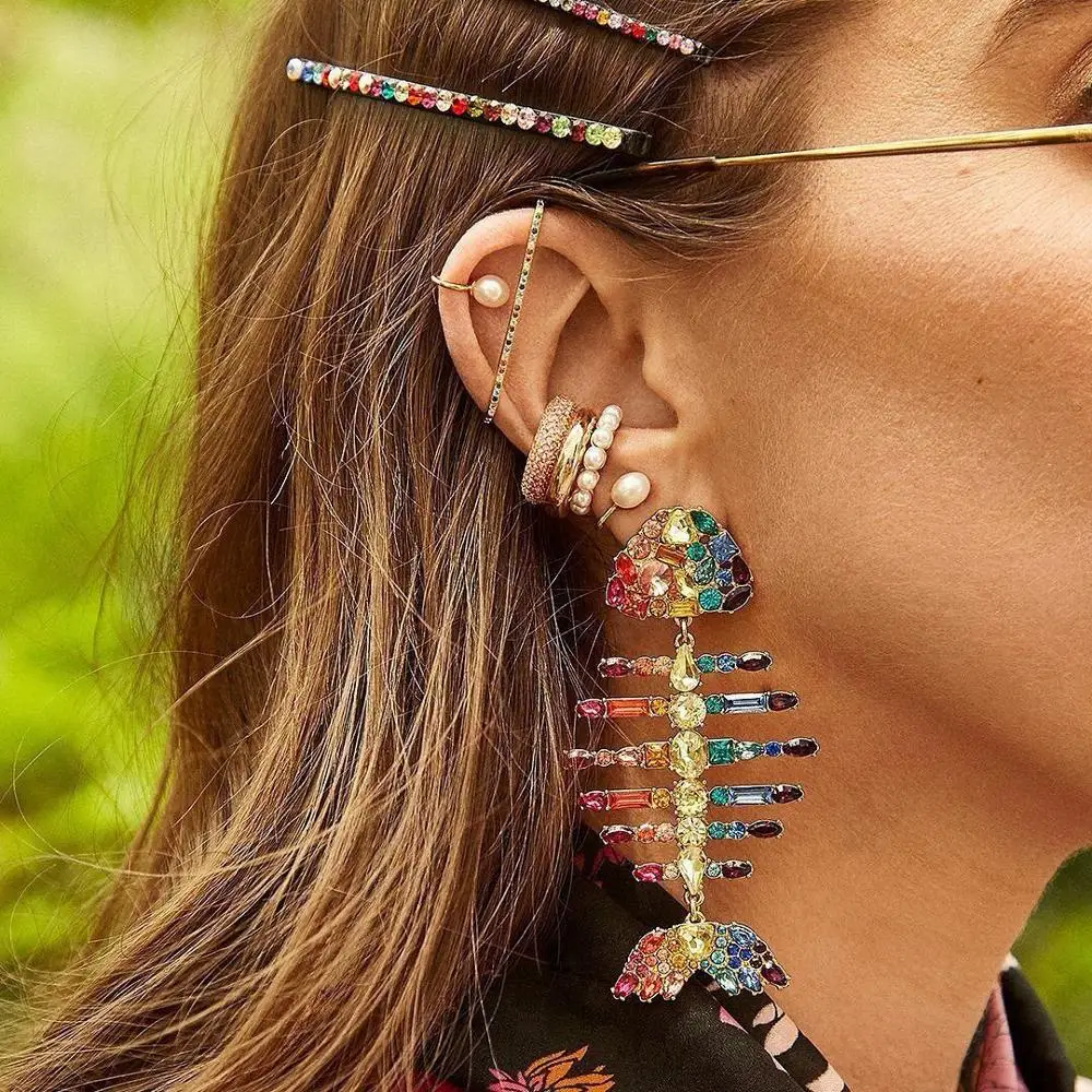 

Girlgo ZA Crystal Fish & Bird Bling Luxury Drop Earrings for Women Trendy 12 Design Wedding Party Sister Gifts Jewelry Wholesale