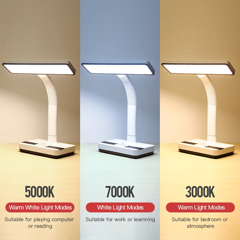  3 Light Colors Table Lamp Rotary Stepless Dimming Lamps Table 3.4W 40pcs Led Table Lamp 1400mAh Rec