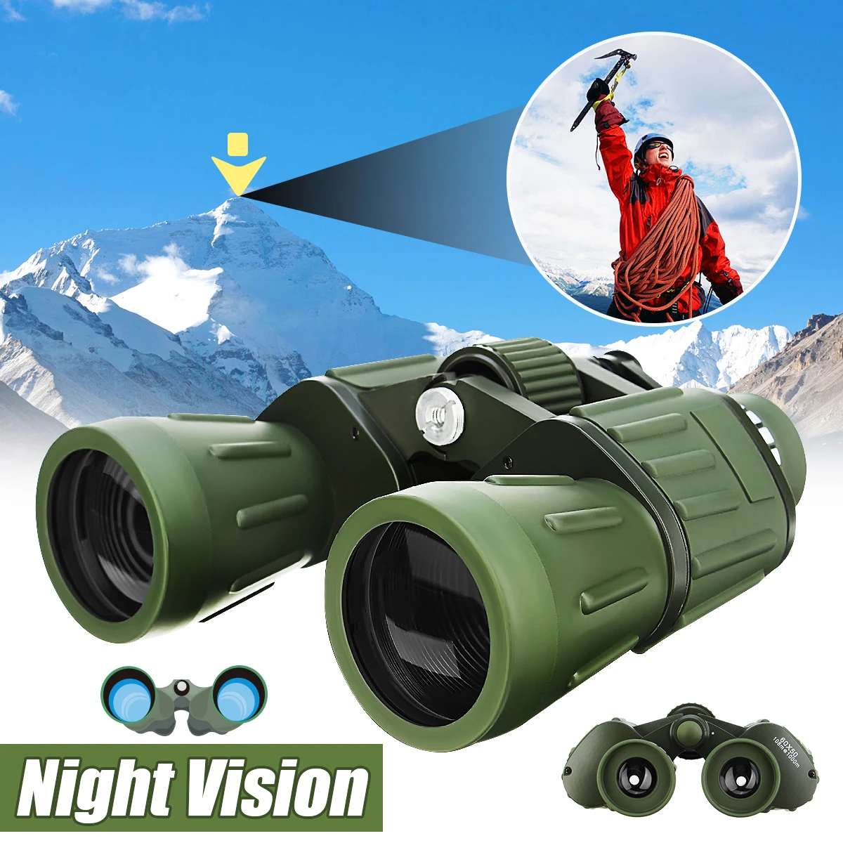 

SGODDE 60x50 Night Vision HD Binoculars Military Zoom Powerful Adjustment Outdoor Hunting Optics Astronomical Telescope