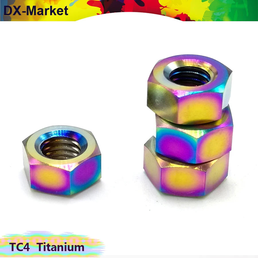 M5 m6 m8 m10 титановые шестигранные гайки 20 шт./лот Gr5 гайка из титанового сплава TC4