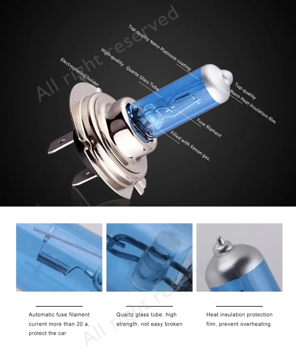 2pcs H7 55W 12V Halogen Bulb Car Headlight Lamp 5000K White Quartz Glass Car Daytime Running Lights DRL Auto Headlamp 2pcs H7 55W 12V Halogen Bulb Car Headlight Lamp 5000K White Quartz Glass Car Daytime Running Lights DRL Auto Headlamp