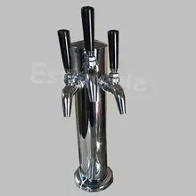 Для домашнего пивоварения серебро пивная башня с тремя Нержавеющая сталь пивные смесители полированный хром Разливное с фильтровальный диск бар аксессуары для ванной комнаты