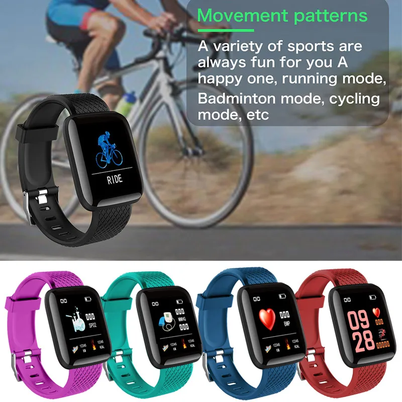 Smart-Bracelet-116-Plus-Color-Screen-Heart-Rate-Blood-Pressure-Monitoring-Smart-band-FitnessTracker-IP67-Waterproof