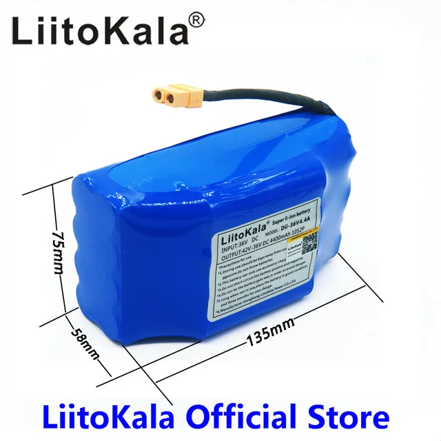 Liitokala 36V 4.4Ah 4400mah Высокий сток 2 колесный электрический скутер самобалансирующийся литиевый аккумулятор