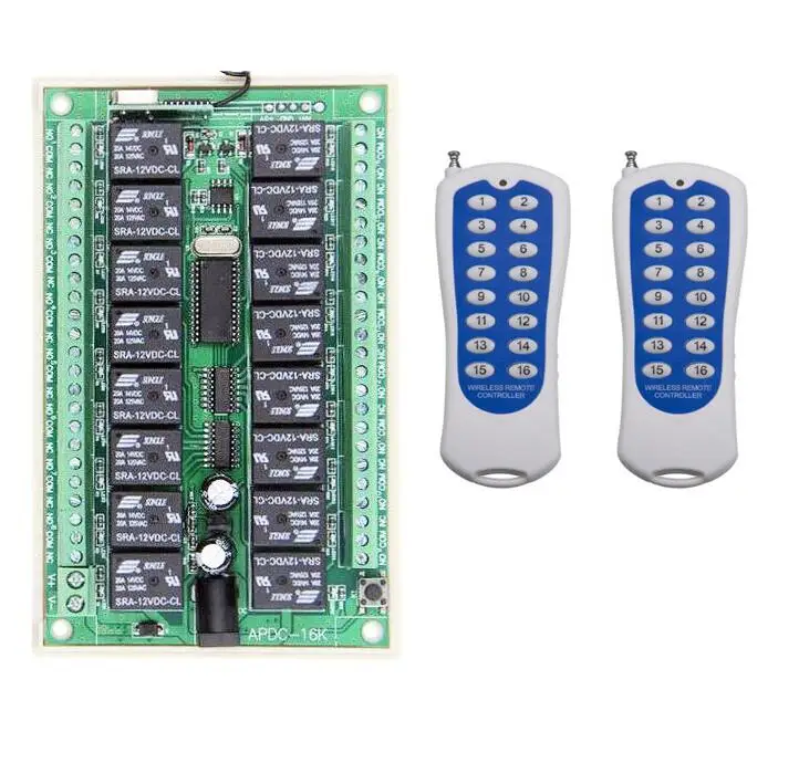 Большой диапазон DC12V 16CH 16 реле радио управление Лер RF беспроводной пульт дистанционного управления переключатель передатчик+ приемник для интеллектуального дома led