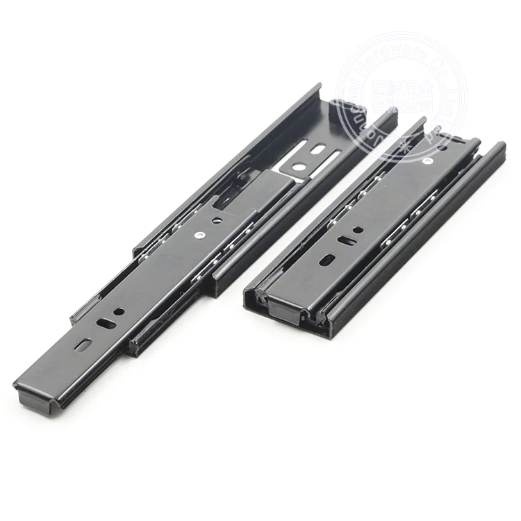 4 inch 3 Sections Telescoping Ball Bearing Damper Drawer Slide Silver