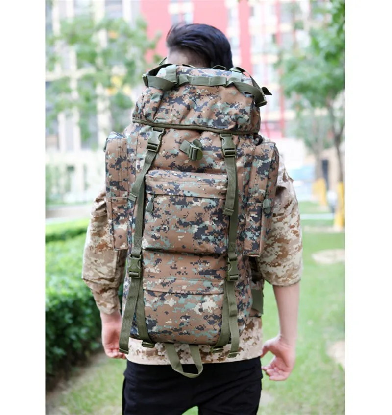 70 L large Backpack Outdoor Sports Bag 3P Military Tactical Bags For Hiking Camping Climbing Waterproof Wear-resisting Nylon Bag