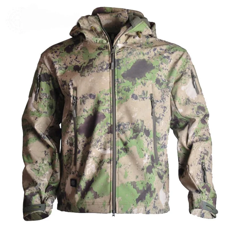 Esporte ao ar Roupas de Caça Militar à Prova Cabolsas com Capuz para Acampamento Livre Softshell Tático Jaqueta Masculina Camuflagem Dmilitary Água Caminhadas Tad 19 Esporte e Lazer
