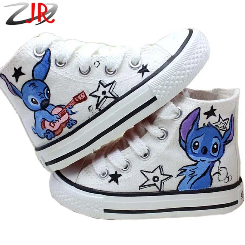 ZFF Anime Lilo and Stitch Graffiti Hand Painted Shoes Hi
