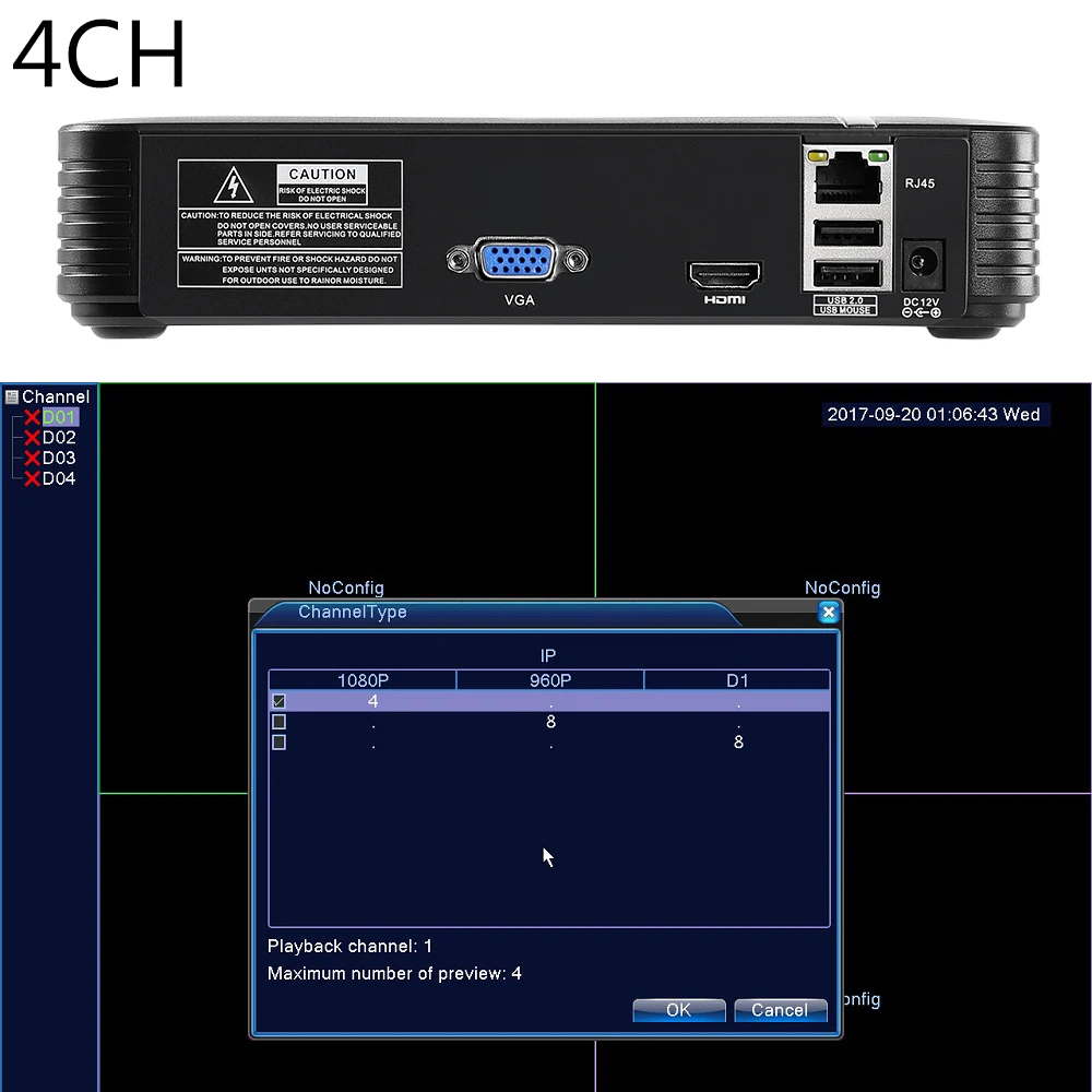  Newest Mini NVR Full HD 4 Channel 8 Channel Security Standalone CCTV NVR 1080P 4CH 8CH ONVIF 2.0 Fo - 32960960086