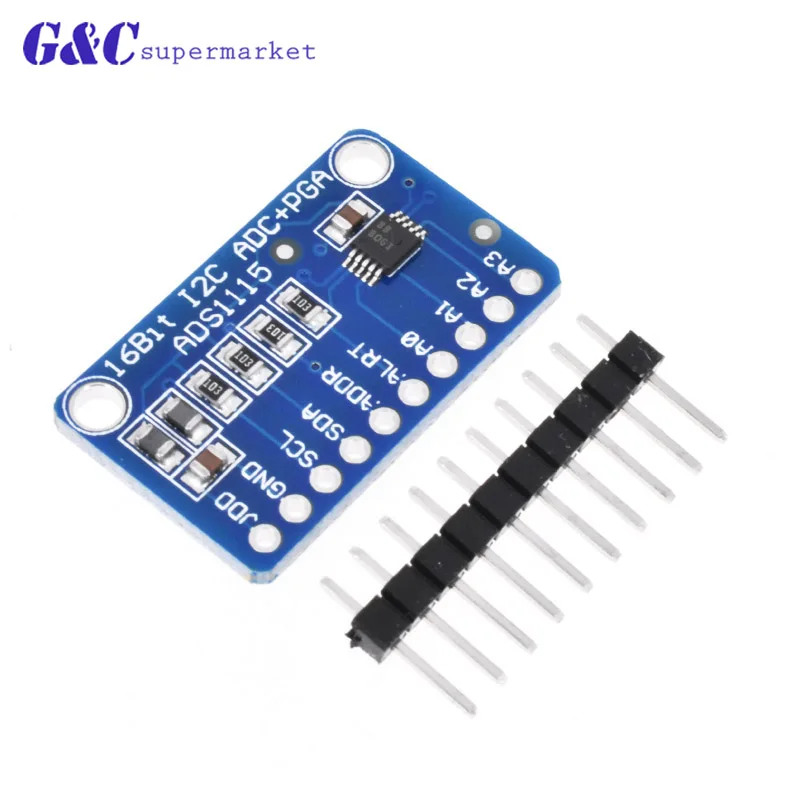 Макетная плата 12/16 бит I2C 4 ch ADS1115/ADS1015 фиолетовая для Arduino|Интегральные схемы| |