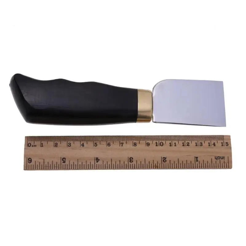 Профессиональный толщиной 26 мм Черный черного дерева с деревянной ручкой Нержавеющая сталь для резки кожи Ножи функциональные