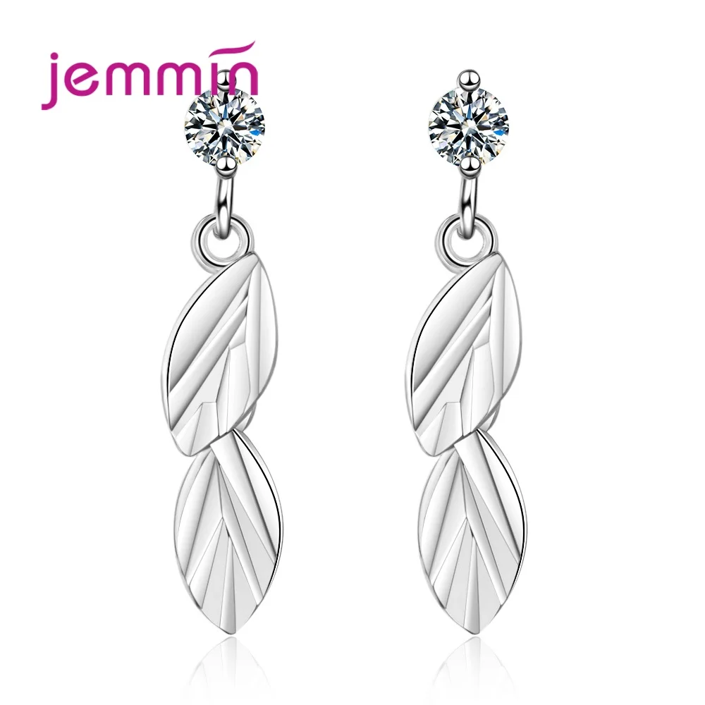 

New 925 Sterling Silver Lovely Leaf Drop Earrings For Women Ladies Fashion Jewelry Best Gift For Lover