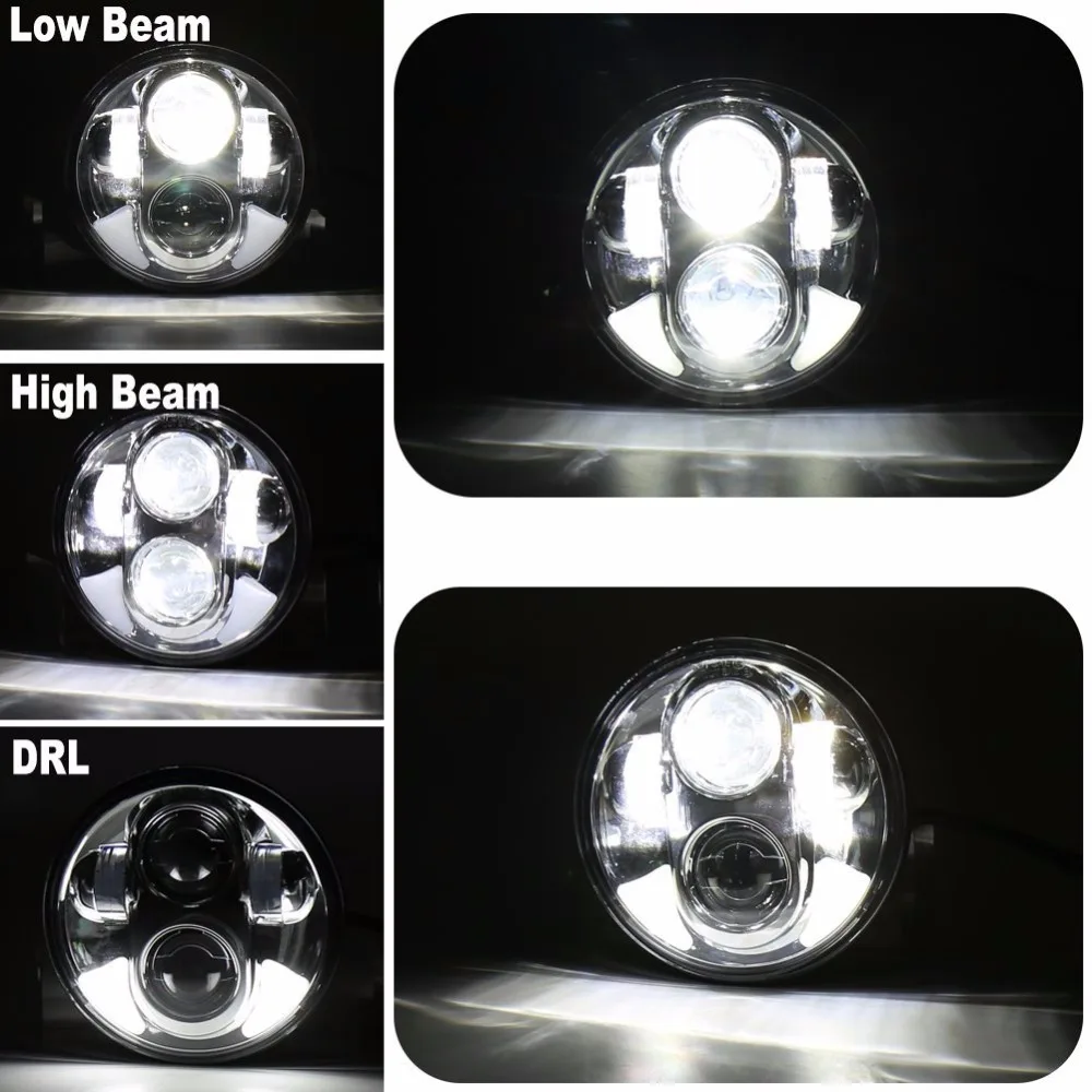 5 3/" светодиодные фары мотоцикла для светодиодных фар DRL angel eye led 5,75" для sportster 883