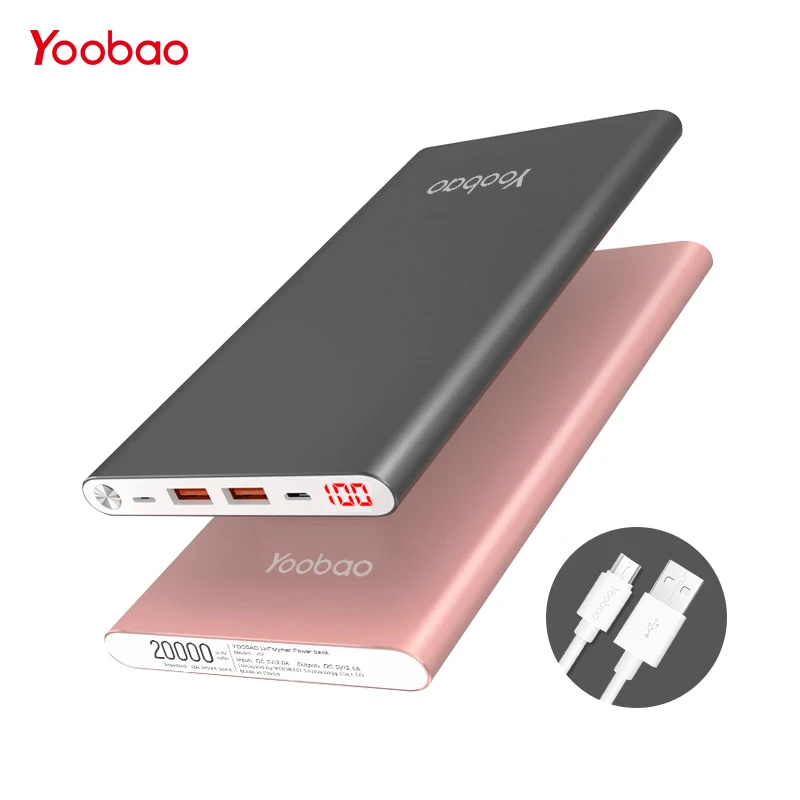 Yoobao A2 20000 мАч внешный Аккумуляторы для телефонов тонкий портативное зарядное