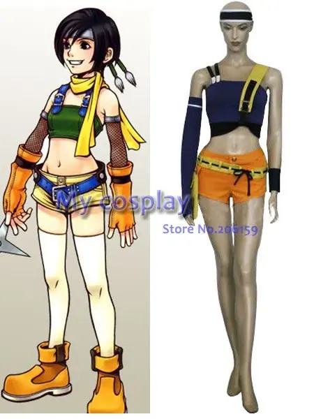 Аниме Final Fantasy Cosplay VII Yuffie Kisaragi Женский карнавальный костюм косплей бесплатная